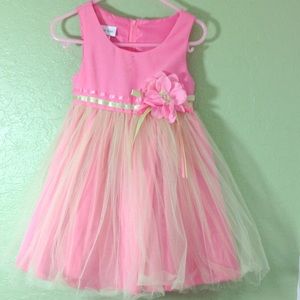 Bonnie Jean 2T Pink with Green Shortsleeve Dress